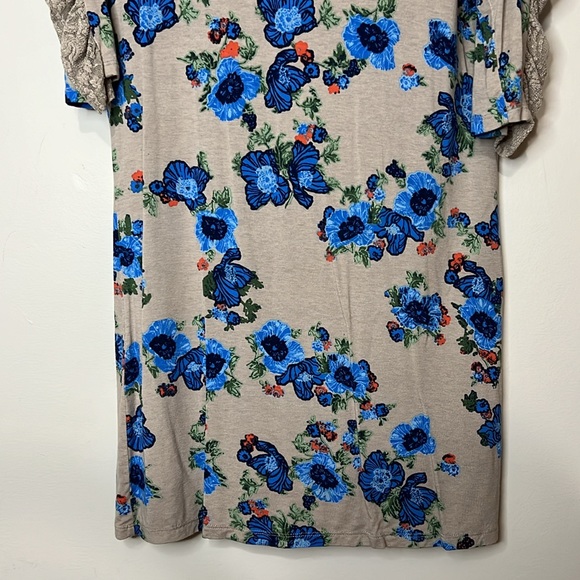 Free People floral print lace sleeve dress - Picture 4 of 9